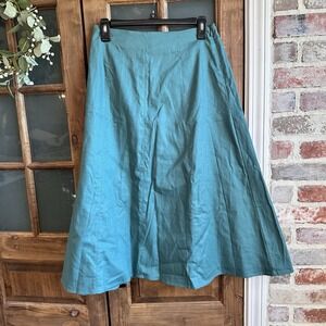 Banana Republic Skirt Linen‎ Blend Womens Size 4 Petite A Line Green